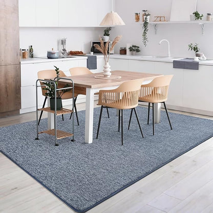 AROGAN Washable 5×7 Living Room Rug, Modern Area Rugs with Soft Memory Foam for Bedroom, Minimalist Non-Slip Indoor Floor Carpet for Dining Room Office Kids Playroom Decor, Navy Blue