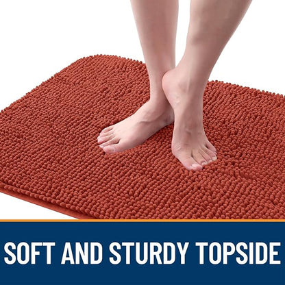 OLANLY Dog Door Mat for Muddy Paws 40x24, Absorbs Moisture and Dirt, Absorbent Non-Slip Washable Doormat, Quick Dry Chenille Mud Mat for Dogs, Entry Indoor Entryway Carpet for Inside Floor, Maple Red