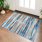 Lansny Small Abstract Area Rug, Entryway Rug Washable Door Mat Indoor Entrance, 2x3 Washable Rug Non-Slip, Soft Blue Kitchen Rugs Thin Print Faux Wool Floor Carpet Throw Rugs for Foyer Front Door Sink