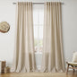 Taupe Burlywood Curtains 120 Inches Long for Living Room Linen Textured Rustic Farmhouse Privacy Sheer Curtains Back Tab Extra Long Floor to Ceiling Curtain for Bedroom Office 52x120, 2 Panels
