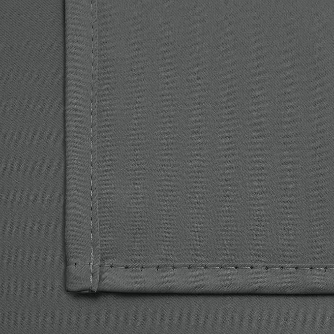 Yakamok Blackout Curtains for Bedroom - Grommet Thermal Insulated Room Darkening Curtains for Living Room, Set of 2 Panels (38W x 63L, Dark Grey)