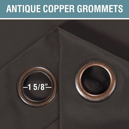 H.VERSAILTEX Brown Blackout Curtains for Living Room 120 Inches Length, Blackout Curtains for Bedroom Curtains & Drapes Thermal Insulated Drapes - Chocolate Brown, 1 Panel, 52" W x 120" L