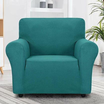 ZNSAYOTX Super Stretch Chair Slipcover Universal Sofa Chair Covers for Living Room Dogs Pet Furniture Protector Spandex Armchair Slipcovers with Anti Slip Foam Sticks (Peacock Teal, Chair)