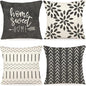 YCOLL Pillow Covers 16x16 Set of 4, Modern Sofa Throw Pillow Cover, Decorative Outdoor Linen Fabric Pillow Case for Couch Bed Car, Rustic Gray