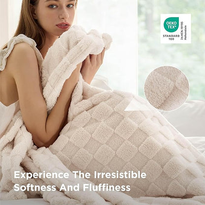 Bedsure GentleSoft King Size Blanket for Bed - Super Soft Cozy Blankets for Kids Girls, Large Fuzzy Fleece Throw for Bedroom Decor, Cream,108x90 Inches