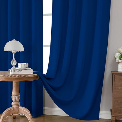 CUCRAF Royal Blue Blackout Curtains Customize, Rod Pocket Room Darkening Curtain for Bedroom Living Room, Thermal Insulated Window Drapes 1 Panel (Custom Size, Color)