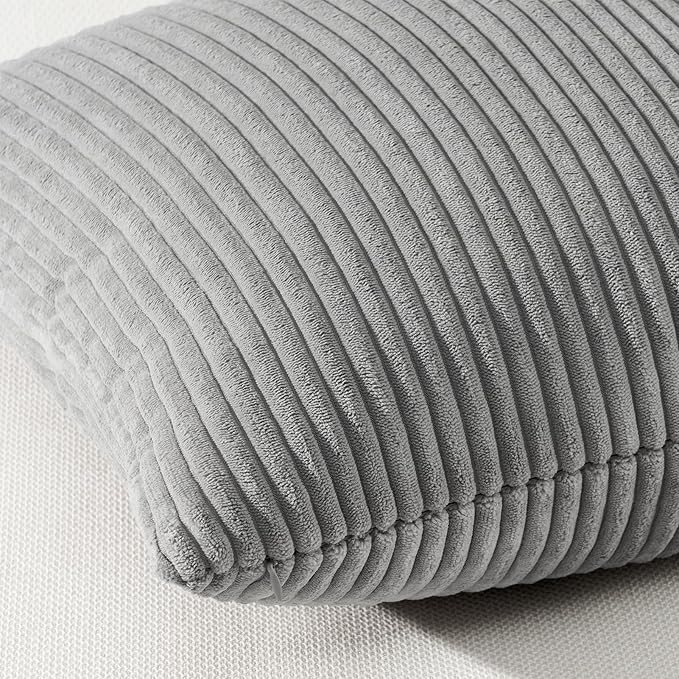 Topfinel Decorative Throw Pillow Covers Cushion Cases, Set of 4 Soft Velvet Modern Double-Sided Designs, Mix and Match for Home Decor, Pillow Inserts Not Included (22x22 inch, Grey)