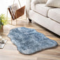 Ashler HOME DECO Soft Faux Fox Fur Rug Chair Couch Cover Area Rug for Bedroom Floor Sofa Living Room White Blue 2 x 2.8 ft