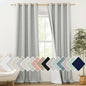 NICETOWN Grey Long Linen Full Shade Panels 2 Panels Set, 52" Wide x 102" Long, Thermal Insulated & Energy Efficiency Blackout Curtains for Living Room, Lined Silky Performance Window Dressing