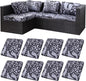 8Pcs Stretch Patio Cushion Covers,Outdoor Couch Covers Replacement,Outdoor Couch & Sofa Slipcovers,for Patio Furniture Cushion Covers,Washable Reusable urniture Protector(Grey Pigeon,8PCS)