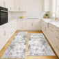 IOHOUZE Abstract Area Rugs and Runners Sets 2x6 and 3x5 Ft, Washable Entryway Rug and Runner Set, Non Slip Kitchen Rug Set, Printed Faux Wool Modern Floor Carpet for Hall Kitchen Entrance, Grey Beige