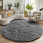 ONASAR Grey Round Area Rugs 6ft, Fluffy Gray Soft Bedroom Circle Rug for Kids Girls Boys Teen Room, Fuzzy Plush Shaggy Floor Carpet Mats for Dorm Nursery Living Room Playroom Home Office Decor