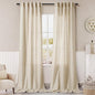 Beige Linen Curtain 96 inches Long for Living Room Back Tab Neutral Vintage Country Rustic Farmhouse Curtain Burlap Textured Canvas Cloth Look Drapes 96 inch Length for Dinning Room Bedroom 8 FT