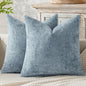 MIULEE Pack of 2 Couch Throw Pillow Covers 20x20 Inch Coastal Light Blue Modern Boho Accent Decorative Pillow Covers Soft Chenille Farmhouse Cushion Covers for Home Decor Bed Sofa Living Room