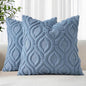 decorUhome Throw Pillow Covers 22x22 Inch Set of 2, Soft Plush Faux Wool Dusty Blue Solid Couch Pillow Covers, Accent Euro Sham Farmhouse Neutral Square Pillow Cases for Sofa Bed Living Room