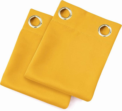 LEMOMO Yellow Blackout Curtains/52 x 108 Inch/Set of 2 Panels Thermal Insulated Room Darkening Curtains for Bedroom