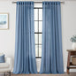Denim Blue Curtains for Living Room Back Tab Modern Farmhouse Semi Sheer Blue Curtains 102 inches Long 2 Panels Set Muted Neutral Window Curtain for Dining Room Bedroom 52x102
