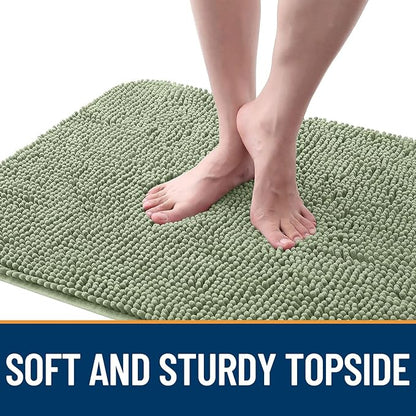 OLANLY Dog Door Mat for Muddy Paws 54x32, Absorbs Moisture and Dirt, Absorbent Non-Slip Washable Doormat, Quick Dry Chenille Mud Mat for Dogs, Entry Indoor Entryway Carpet for Inside Floor, Sage Green
