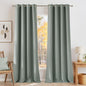 NICETOWN Faux Linen Sage Green Blackout Curtains 84 inches Long for Living Room - Privacy Panels for Bedroom, Modern Farmhouse Style Easy Care Grommet Top, 2 Panels, W52 by L84