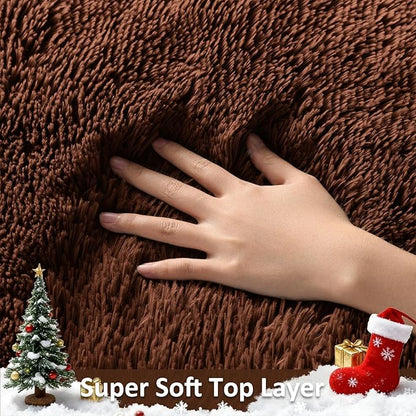 Ophanie 8x10 Brown Area Rugs for Living Room, Large Shag Bedroom Carpet, Big Indoor Thick Soft Shaggy Nursery Rug, Fluffy Carpets for Boy and Girls Room Dorm Home Decor Aesthetic