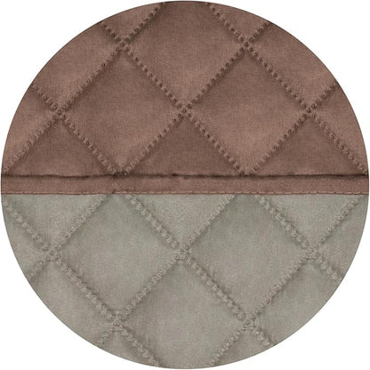 PureFit Reversible Quilted Sofa Cover, Water Resistant Slipcover Furniture Protector, Washable Couch Cover with Non Slip and Elastic Straps for Kids, Dogs, Pets (Oversized Loveseat, Brown/Beige)