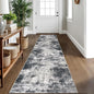 IOHOUZE Abstract Runner Rug 2x10 Ft Washable Runners for Hallways, Non Slip Kitchen Runner Printed Faux Wool Entryway Runner Indoor, Modern Abstract Floor Carpet for Hall Kitchen, Black Gey