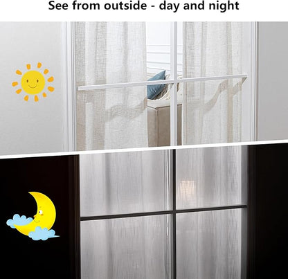 MYSKY HOME Linen Curtains for Living Room, Natural Semi Sheer Curtains & Drapes Light Filtering Farmhouse Country Boho Style Back Tab Draperies for Sliding Glass Door (Customsize, Linen)