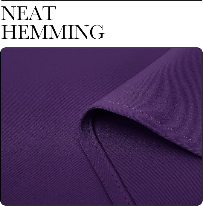 NICETOWN Blackout Curtains for Living Room - Triple Weave Home Decoration Thermal Insulated Solid Rod Pocket Blackout Drapes for Bedroom(Set of 2, 42 x 63 Inch, Royal Purple)