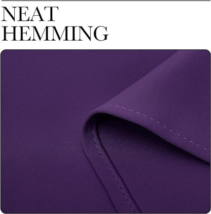 NICETOWN Blackout Curtains for Living Room - Triple Weave Home Decoration Thermal Insulated Solid Rod Pocket Blackout Drapes for Bedroom(Set of 2, 42 x 72 Inch, Royal Purple)