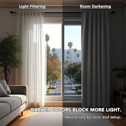 Deconovo Blackout Curtains, Thermal Insulated, W42 x L54 2 Panels, Back Tab, Machine Washable, Room-Darkening Drapes for Bedroom/Living Room Light Grey