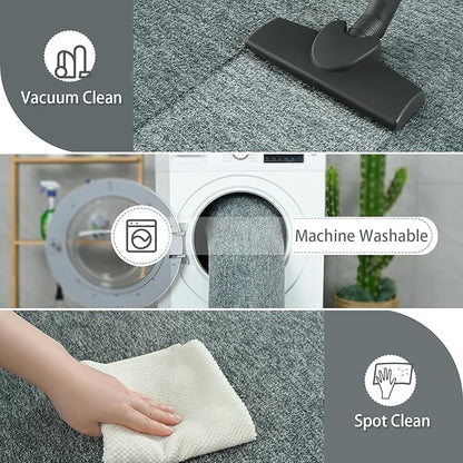 AROGAN Washable 2x8 Runner Rug for Hallway, Long Runner Rugs wtih Soft Memory Foam for Bedroom, Non Slip Backing Carpet Runners for Hallways, Kitchen, Bathroom, Entryway Home Decor, Grey