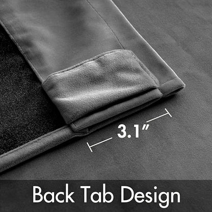 MIULEE Grey Velvet Curtains 108 inches Long 2 Panels - Luxury Blackout Curtains for Bedroom Living Room Thermal Insulated Fall Decor Super Soft Window Drapes Rod Pocket & Back Tab