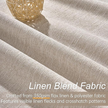 Topfinel Custom Drapery 92 Inch Long Blackout 2 Panels Neutral Linen Blackout Curtains, Sun Blocking Tab Top Curtains Room Divider, Internet Famous Textured Linen Curtains 52" X 92"
