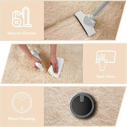 yulidayang Fluffy Round Area Rugs for Bedroom,5'X5'Shag Circle Area Rugs for Girls Room,Non Slip Fuzzy Plush Rug for Kids Room Living Room and Dorm Home Decor Rug