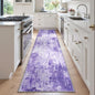 Washable Area Rugs 2'x6' Non-Slip Modern Abstract Soft for Living Room Entryway Bedroom Nursery, Print Pattern, Purple Gray Pink White