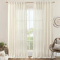 LAMIT Extra Wide Linen Curtains for Bedroom, Natural Cream Ivory Light Filtering Faux Linen Textured Panels Semi Sheer Back Tab and Rod Pocket Boho Drapes for Living Room, 2 Panels, 60 x 84 Inch