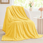BEDELITE Fleece Blanket - 3D Jacquard Decorative Light Yellow Twin Blankets for Couch & Bed, Soft and Cozy Warm Plush Fluffy Blanket All Seasons Suitable, 60x80Inches