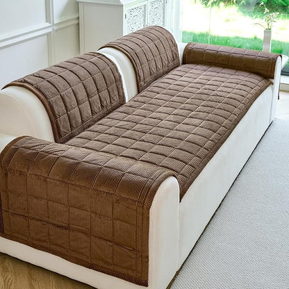 Couch Covers for Dogs Washable, Non Slip Couch Covers for Loveseat Sofa Pet Friendly, Soft Fuzzy Sofa Covers for Pet, Dog Couch Cover Furniture Protector(1PC,Dark Brown,27.6"x82.7")