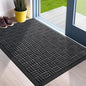 Mibao Front Door Mat, Heavy Duty Durable Welcome Mat for Outdoor Indoor, Dirt Trapper Waterproof Super Absorbent Door Mat for Entryway Outside Patio Porch, 35.5" x 24", Black