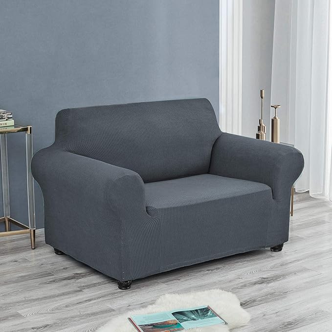 Joccun Stretch Chair Couch Cover,1-Piece Sofa Slipcover Spandex Jacquard Fabric Sofa Covers with Elastic Bottom,Washable Furniture Protector for Dogs,Cats,Kids(Armchair,Gray)