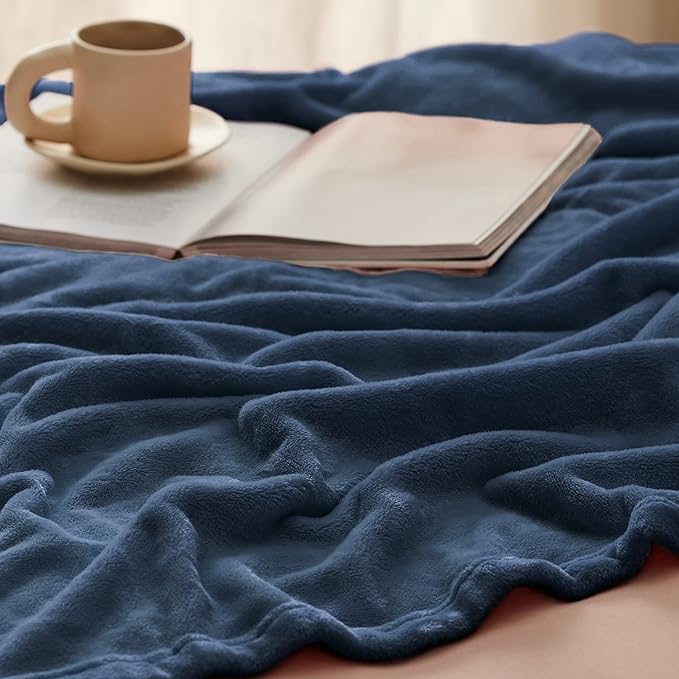 Bedsure GentleSoft Fleece Blanket Twin Size Mineral Blue - 300GSM Lightweight Plush Fuzzy Cozy Soft Warm Blanket for Bed, Sofa, Couch, Travel, Camping, 60x80 inches