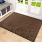 Mibao Front Door Mat, Dirt Trapper Welcome Mat for Outdoor Indoor, Non-Slip Waterproof Doormat, Durable Machine Washable Low Profile Entry Rug for Back Door Outside Patio, 61.5" x 36", Coffee Wave