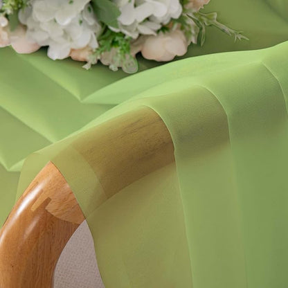 Chyhomenyc Extra Long Sheer Curtains 120 Inches Long 2 Panels Set, Light Filtering Voile Curtain Drapes for Floor to Ceiling Window Patio Sliding Door, 10FT, Lime