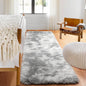 ONASAR 2x6 Runner Rugs for Bedroom Living Room, Fluffy Tie-Dyed Light Grey Bedside Hallway Throw Area Rug, Ultra Soft Plush Furry Floor Carpet Mat for Nursery Kids Dorm Closet Home Decor