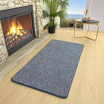 AROGAN Small Washable Area Rugs for Bedroom, 2×4 Runner Rug with Memory Foam for Hallway, Non Slip Fluffy Carpet Indoor Rug Runner for Kitchen, Bedside, Entryway Bathroom Home Decor, Navy Blue