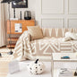 HANDONTIME Sofa Covers for Sectional Sofa Set Boho Couch Cover for Dogs Khaki Throw Couch Cover with Tassel Loveseat Covers Futon Cover L Shaped Cover Washable Chenille Couch Protector, 91" X118"