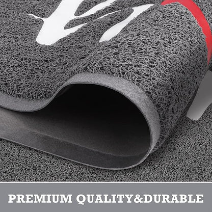 CozyBounty Black Door Mat Welcome Mats Home Non-Slip Doormat for Entryway Low-Profile Floor Mat for Yard, Garage, High Traffic Areas (36"x24", Grey)
