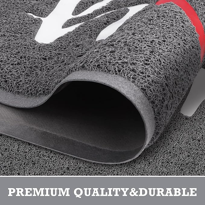 CozyBounty Black Door Mat Welcome Mats Home Non-Slip Doormat for Entryway Low-Profile Floor Mat for Yard, Garage, High Traffic Areas (32"x20", Grey)