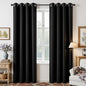 Joydeco Blackout Curtains 108 Inches Long 1 Panel, Thermal Insulated Long Curtains& Drapes 1 Piece, Room Darkening Grommet Drapes for Living Room Bedroom Window (W70 x L108 Inch, Black)