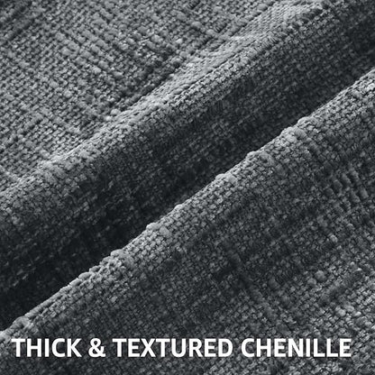 decorUhome Dark Grey Chenille Throw Pillow Covers 20x20 Set of 2 Textured Soft Cozy Slubby Couch Pillow Covers Modern Farmhouse Boho Decorative Pillow Cases for Bed Sofa Living Room